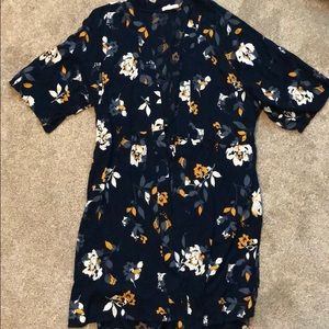Navy floral print Kimono